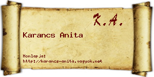 Karancs Anita névjegykártya